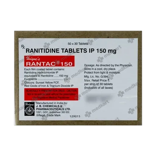 rantac 150mg tablet 30's